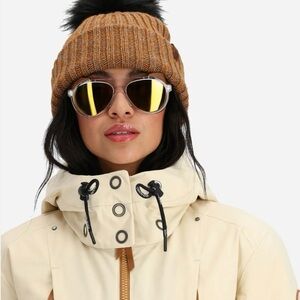 Obermeyer Women's Beige Hooded Ski Jacket